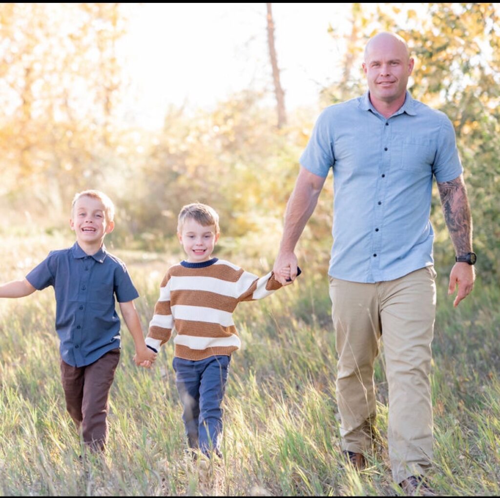 Travis Lefort founder of Lefort Built with his children